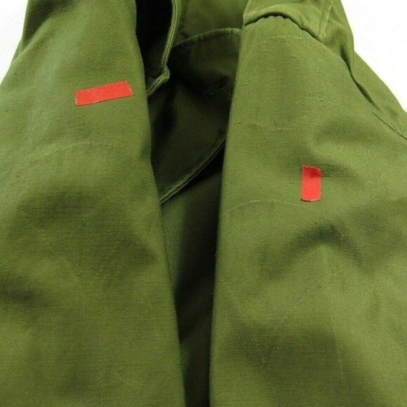 Vintage 50s US Army 107 Coat Overcoat S Short Green Liner Military Korea Belted - Picture 7 of 12